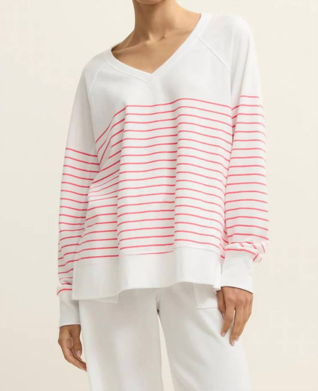 Z Supply - Weekender Stripe V Neck Sweatshirt