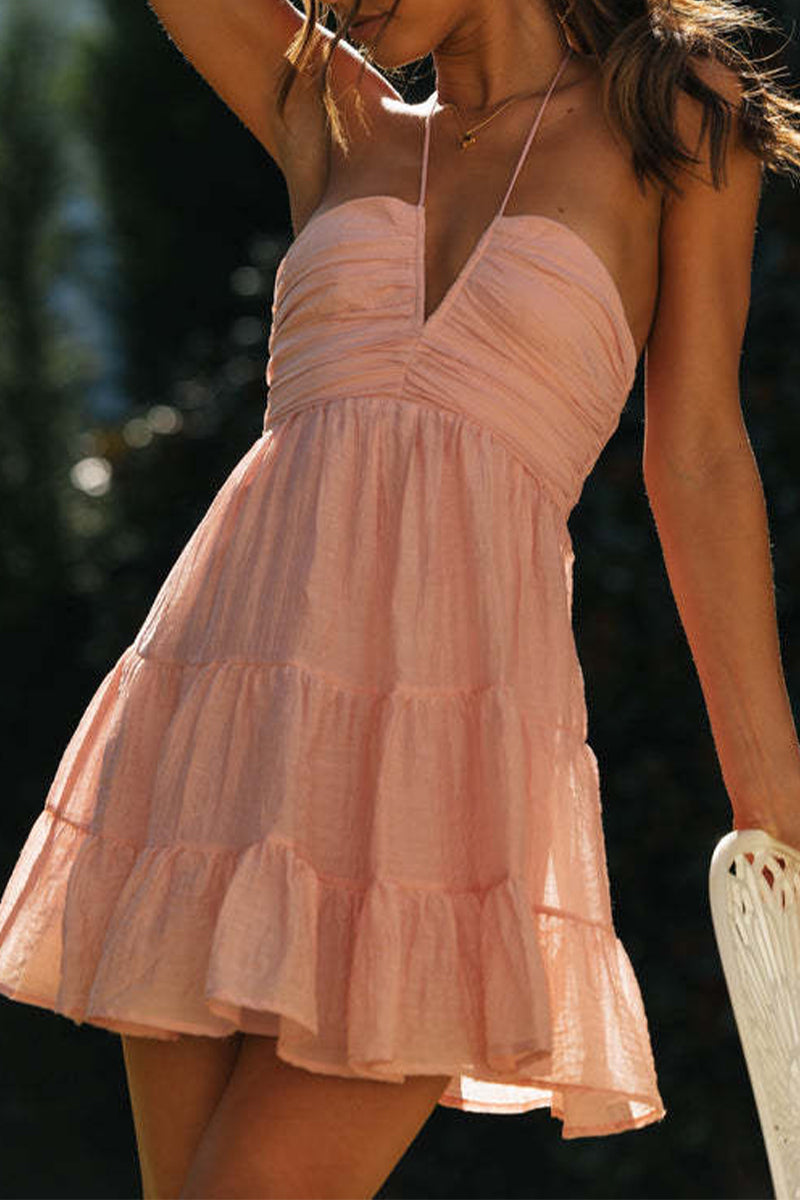 Sexy Solid Halter Sleeveless Dress Dresses(3 Colors)