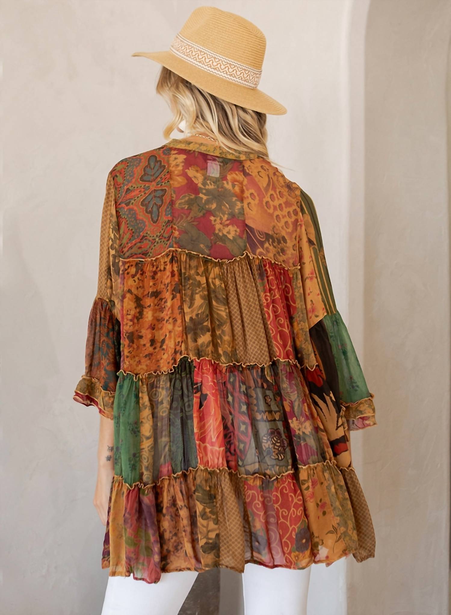 Young Threads - Overdyed Chinese Collar Jhabla Top
