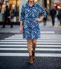 Dizzy-Lizzie - NRL denim abstract Chatham dress