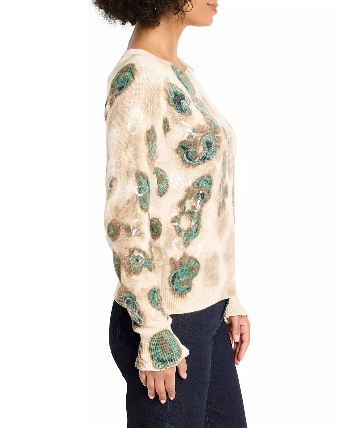 Nic + Zoe - Camo Shine Crew Neck Sweater